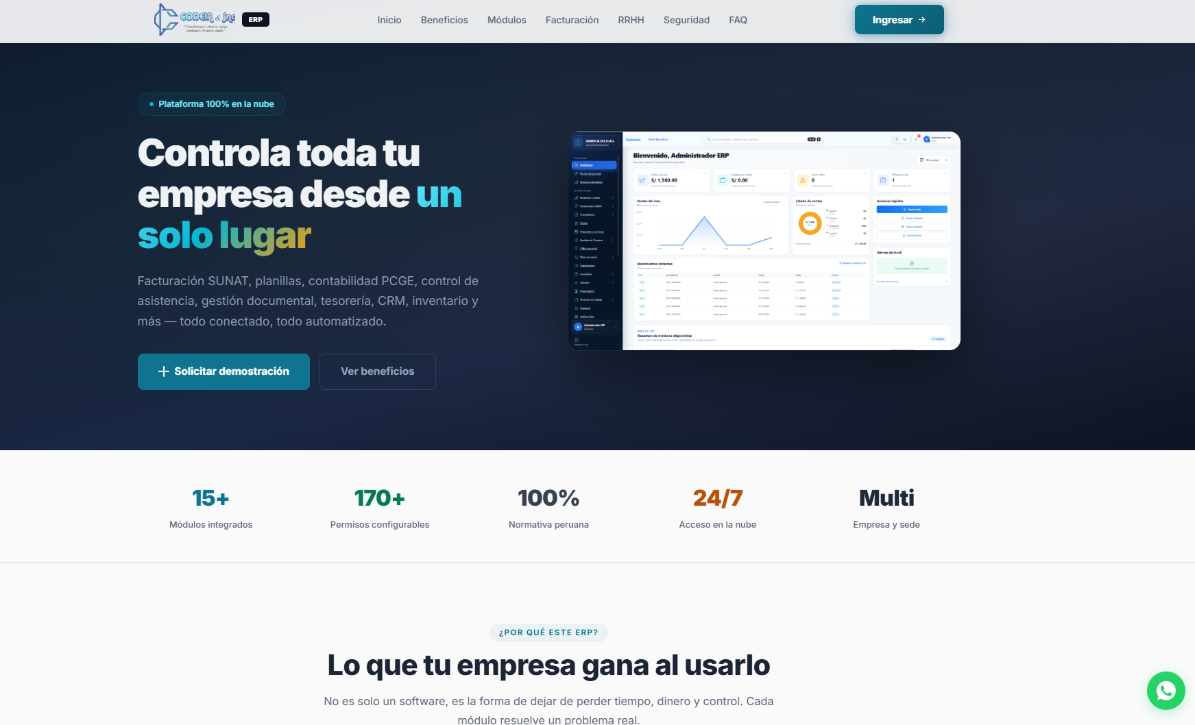 Sistema ERP CODEIN & JNC | Digitaliza, Automatiza y Haz Crecer tu Empresa